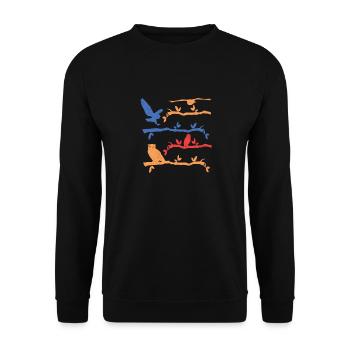Retro Birds Of Prey Ornithologist Owl - Unisex Pullover - Schwarz - Vorne - Alina (178cm) & Michal (187cm)