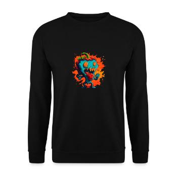Carolina Reaper Hot Pepper Chili Head Funny Food - Unisex Sweatshirt - black - Front - Alina (178cm) & Michal (187cm)
