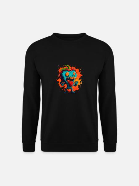 Carolina Reaper Peperoni Chili Kopf Lustiges Essen - Unisex Pullover - Schwarz