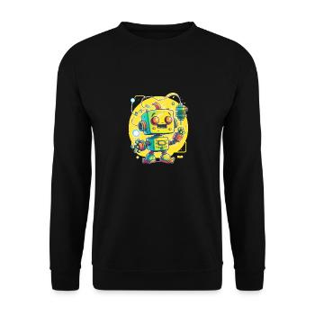 Retro Robot Cute Robotic Engineer Technology - Unisex Sweatshirt - black - Front - Alina (178cm) & Michal (187cm)