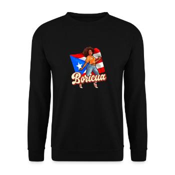 Afro latina boricua puerto rico karibischer tanz - Unisex Pullover - Schwarz - Vorne - Alina (178cm) & Michal (187cm)