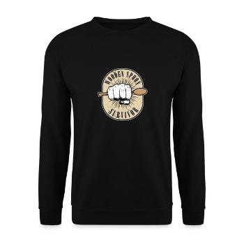 Funny Italian Parenting Wooden Spoon Survivor - Unisex Pullover - Schwarz - Vorne - Alina (178cm) & Michal (187cm)