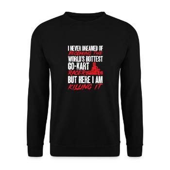 Go Kart Racing Karting Karting - Unisex Sweatshirt - black - Front - Alina (178cm) & Michal (187cm)