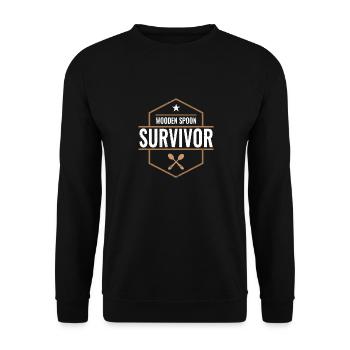 Wooden Spoon Survivor I Survived Wooden Spoon - Unisex Sweatshirt - black - Front - Alina (178cm) & Michal (187cm)