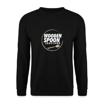 Wooden Spoon Survivor Meme Proud Italian Funny - Unisex Pullover - Schwarz - Vorne - Alina (178cm) & Michal (187cm)