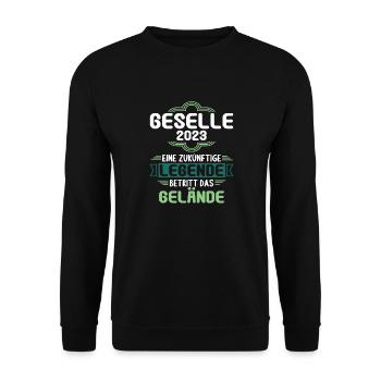 Geselle Gesellenprüfung bestanden Gesellen - Unisex Pullover - Schwarz - Vorne - Alina (178cm) & Michal (187cm)