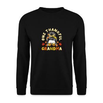 A grateful grandma's Thanksgiving Day Fall Season - Unisex Sweatshirt - black - Front - Alina (178cm) & Michal (187cm)