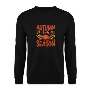 Automne Tis' La saison Citrouille Action de grâce - Sweat-shirt Unisexe - noir - Devant - Alina (178cm) & Michal (187cm)