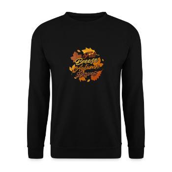 Brise d’automne Feuilles d’automne Feuille d’érable Action de grâce - Sweat-shirt Unisexe - noir - Devant - Alina (178cm) & Michal (187cm)
