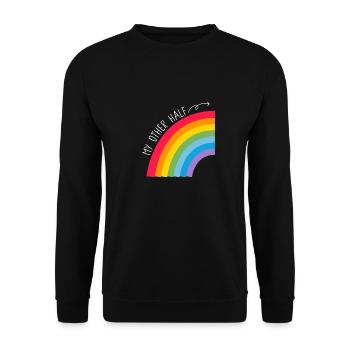 Mon autre couple à moitié gay Rainbow Pride Cool LGBT - Sweat-shirt Unisexe - noir - Devant - Alina (178cm) & Michal (187cm)