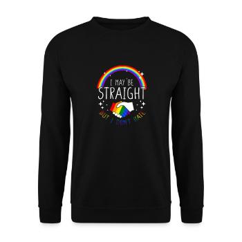 Je suis peut-être hétéro mais je ne déteste pas la gay pride LGBT - Sweat-shirt Unisexe - noir - Devant - Alina (178cm) & Michal (187cm)
