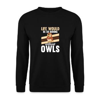 La vie rétro des oiseaux de proie serait si ennuyeuse sansou - Sweat-shirt Unisexe - noir - Devant - Alina (178cm) & Michal (187cm)