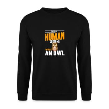 My Human Costume I'm Really An Owl Ornithologist N - Unisex Pullover - Schwarz - Vorne - Alina (178cm) & Michal (187cm)