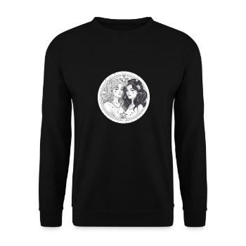 Signe du zodiaque Gémeaux femmes noir et blanc - Sweat-shirt Unisexe - noir - Devant - Alina (178cm) & Michal (187cm)