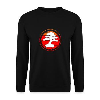Bonsai Baum Design für Bonsai Anfänger Liebhaber - Unisex Pullover - Schwarz - Vorne - Alina (178cm) & Michal (187cm)