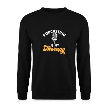 Podcaster Podcast - Unisex Sweatshirt - black - Front - Alina (178cm) & Michal (187cm)
