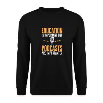 Podcaster Podcast - Unisex Sweatshirt - black - Front - Alina (178cm) & Michal (187cm)