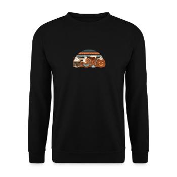Horror Autumn Coffee Pumpkin Spice Latte Iced - Unisex Sweatshirt - black - Front - Alina (178cm) & Michal (187cm)
