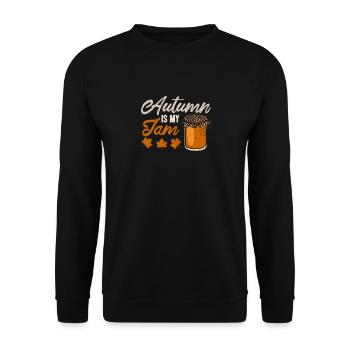 Autumn is my jam funny autumn season - Unisex Sweatshirt - black - Front - Alina (178cm) & Michal (187cm)