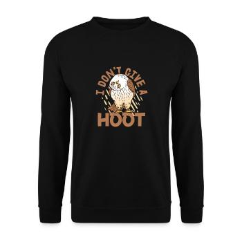 I Don't Give A Hoot Nocturnal Bird Night Owl - Unisex Pullover - Schwarz - Vorne - Alina (178cm) & Michal (187cm)