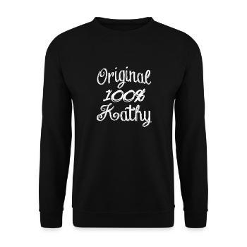 Original 100% Kathy - Sweat-shirt Unisexe - noir - Devant - Alina (178cm) & Michal (187cm)