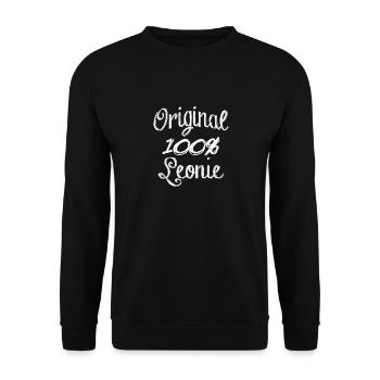 Original 100% Leonie - Unisex Pullover - Schwarz - Vorne - Alina (178cm) & Michal (187cm)