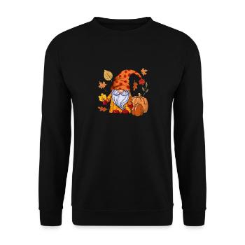 Gnome Autumn Leaves Autumn Lover Cute - Unisex Sweatshirt - black - Front - Alina (178cm) & Michal (187cm)