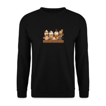 Autumn Coffee Mug Pug Lover Pumpkin Spice - Unisex Sweatshirt - black - Front - Alina (178cm) & Michal (187cm)