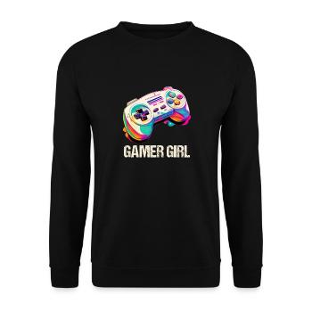 Gaming Console PC Gamer Girl Gamer Girl - Unisex Sweatshirt - black - Front - Alina (178cm) & Michal (187cm)