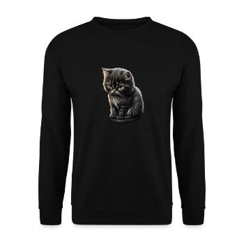 Cat Cats Cat lover cute kitten - Unisex Sweatshirt - black - Front - Alina (178cm) & Michal (187cm)