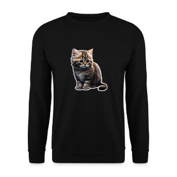 Cat Cats Cat lover cute kitten - Unisex Sweatshirt - black - Front - Alina (178cm) & Michal (187cm)
