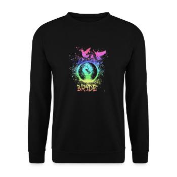 bride,braut,LGBT,regenbogen,pride,gay pride,tauben - Unisex Pullover - Schwarz - Vorne - Alina (178cm) & Michal (187cm)