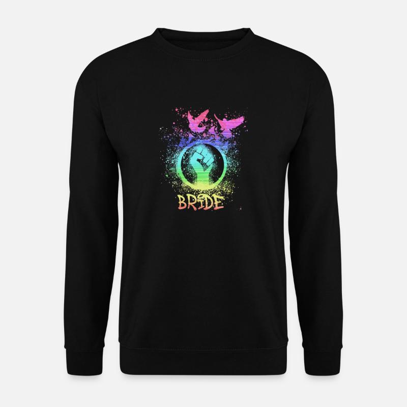 bride,bride,LGBT,rainbow,pride,gay pride,pigeons - Unisex Sweatshirt - black