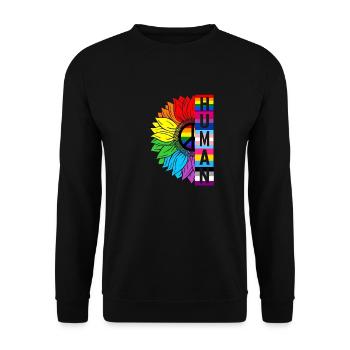 Humain Tournesol Arc-en-ciel Drapeau LGBT Fier Gay Pride - Sweat-shirt Unisexe - noir - Devant - Alina (178cm) & Michal (187cm)
