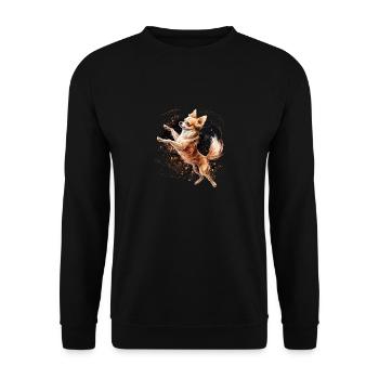Chihuahua | Ballerina | Ballet | Dance | Dancing | - Unisex Pullover - Schwarz - Vorne - Alina (178cm) & Michal (187cm)