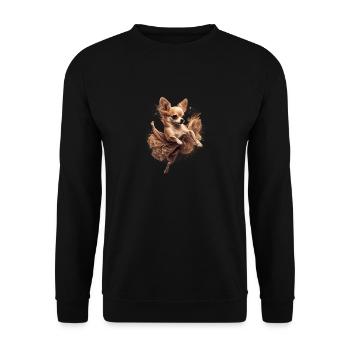 Chihuahua | Ballerina | Ballet | Dance | Dancing | - Unisex Pullover - Schwarz - Vorne - Alina (178cm) & Michal (187cm)