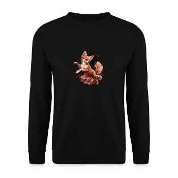 Chihuahua | Ballerina | Ballet | Dance | Dancing | - Unisex Pullover - Schwarz - Vorne - Alina (178cm) & Michal (187cm)