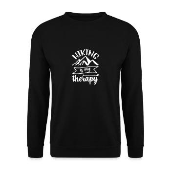 Wanderer Berg Lustiges Wandern - Unisex Pullover - Schwarz - Vorne - Alina (178cm) & Michal (187cm)