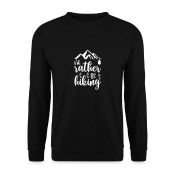 Wanderer Berg Lustiges Wandern - Unisex Pullover - Schwarz - Vorne - Alina (178cm) & Michal (187cm)