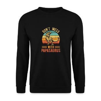 Papa Saurus Dinosaures Familles Dino Papasaurus - Sweat-shirt Unisexe - noir - Devant - Alina (178cm) & Michal (187cm)