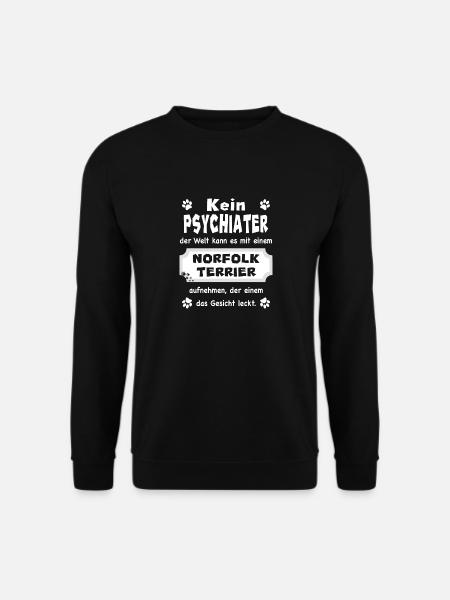 Kein Psychiater - Lustiger Spruch Norfolk Terrier - Unisex Pullover - Schwarz
