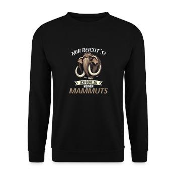 Ich mag halt einfach Mammuts Mammut - Unisex Pullover - Schwarz - Vorne - Alina (178cm) & Michal (187cm)