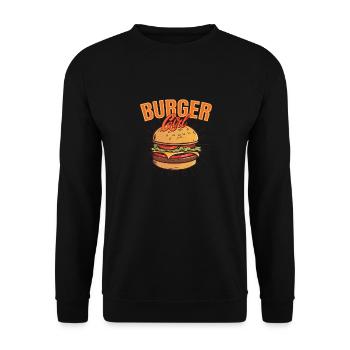 Burger Girl Meat Buns Food Hamburger - Sweat-shirt Unisexe - noir - Devant - Alina (178cm) & Michal (187cm)