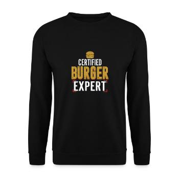Burger Expert certifié Meat Buns Food Hamburger - Sweat-shirt Unisexe - noir - Devant - Alina (178cm) & Michal (187cm)