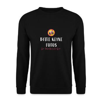 Bitte keine Fotos ich bin krankgeschrieben - Unisex Pullover - Schwarz - Vorne - Alina (178cm) & Michal (187cm)