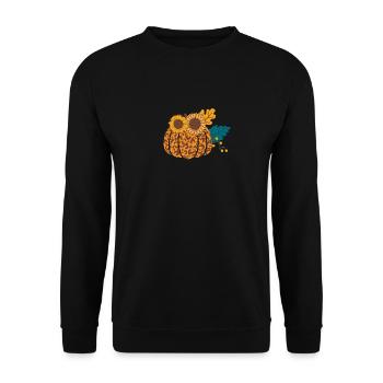 Leopard Pumpkin Sunflower Autumn Autumn Halloween - Unisex Sweatshirt - black - Front - Alina (178cm) & Michal (187cm)