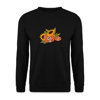 Leopard Pumpkin Sunflower Autumn Autumn Halloween - Unisex Sweatshirt - black - Front - Alina (178cm) & Michal (187cm)