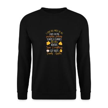 I love autumn the most autumn leaves - Unisex Sweatshirt - black - Front - Alina (178cm) & Michal (187cm)
