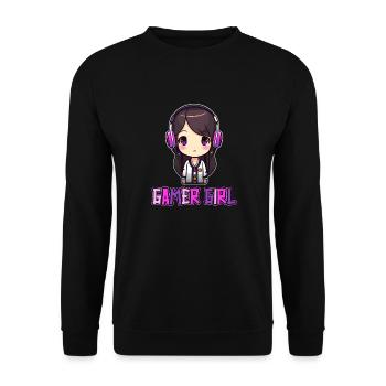 Gaming Console PC Gamer Girl Gamer Girl - Unisex Sweatshirt - black - Front - Alina (178cm) & Michal (187cm)