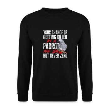 Graupapagei African Grey Parrot Papagei - Unisex Sweatshirt - black - Front - Alina (178cm) & Michal (187cm)